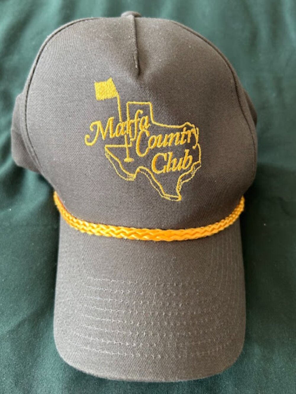 Marfa Country Club Brown & Gold Rope-Trim Baseball Cap